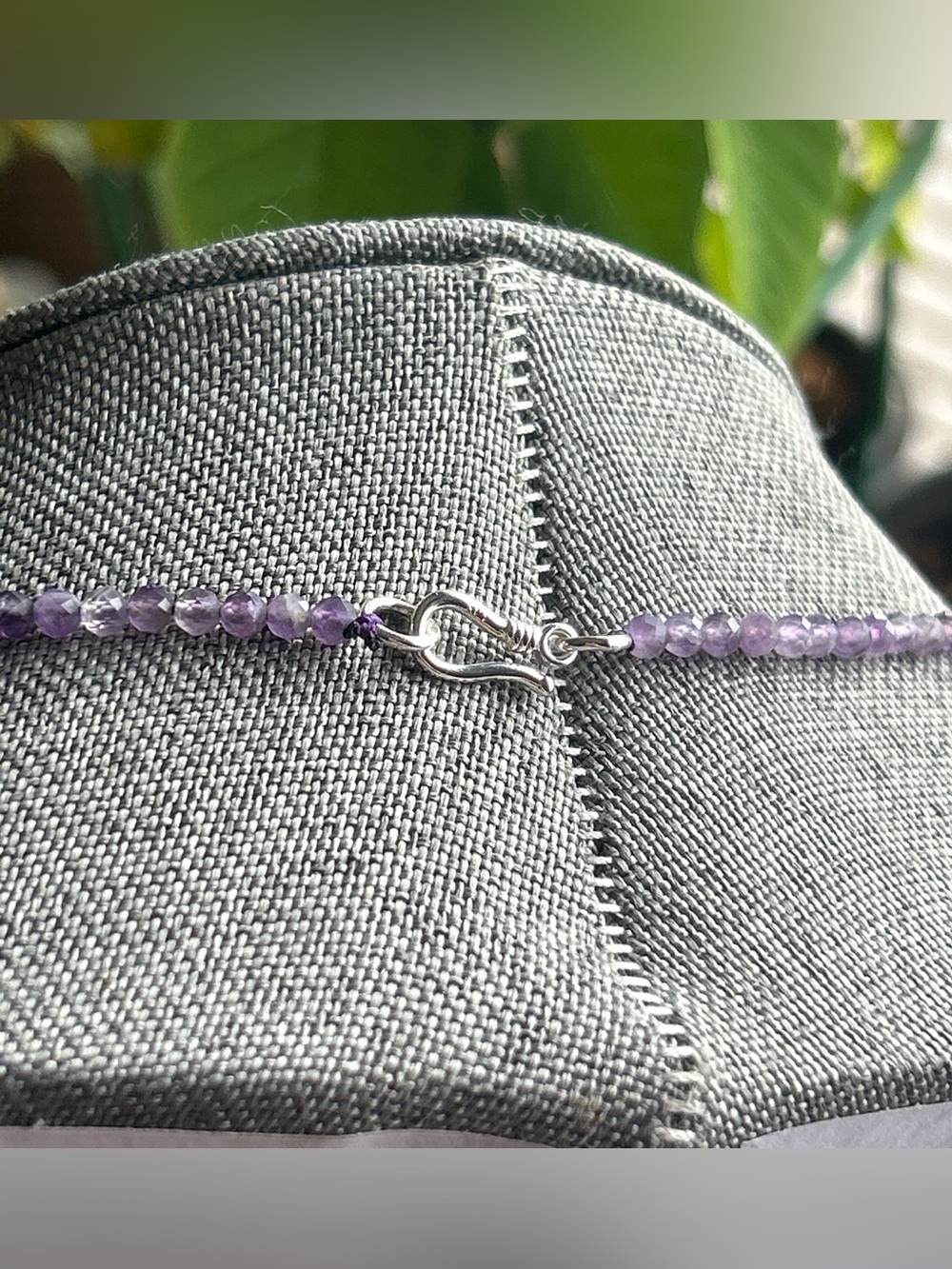 Amethyst faceted beaded necklace 18” - Picture 3 of 4